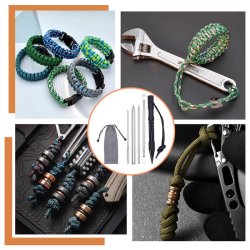 Werkzeugset zum Armbandkn�pfen, platinfarben, 6-teilig, 1 Set