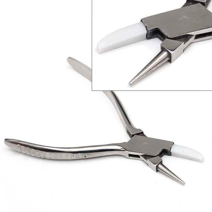 Rund-zange mit Stahl und Nylonbacken, Stahl, kein Suspension, 1 Stk.