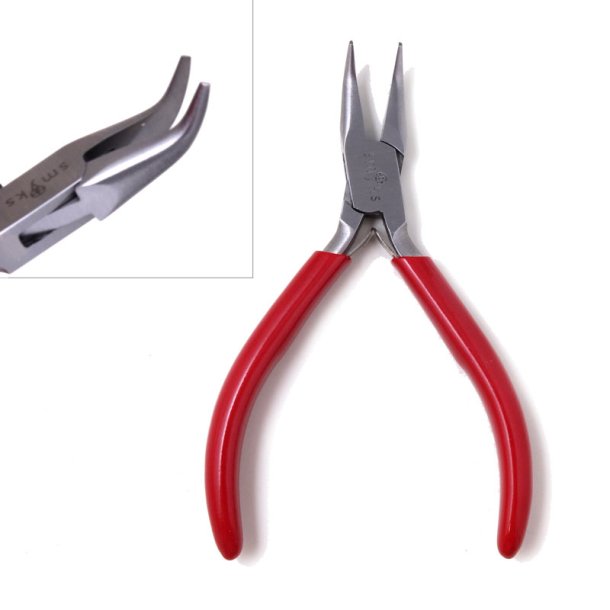 Bend Chain-nose pliers for jewelry making, steel, red, strong quality, 1pc