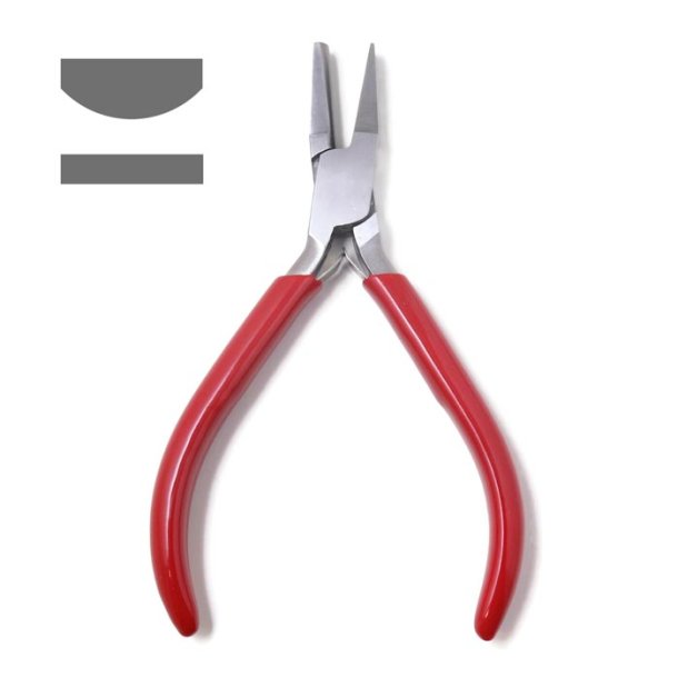 Rail pliers for jewelry making, red handle, steel, strong quality, 1pc