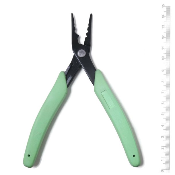 Crimp bead pliers, light green handle, for medium and large crimp beads, 1 pc