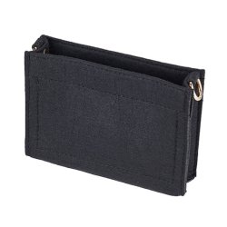 Tascheneinsatz, Filz mit goldenen Messingbeschl&auml;gen, schwarz, 16,5x13x5 cm, 1 Stck