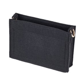 Tascheneinsatz, Filz mit goldenen Messingbeschlägen, schwarz, 16,5x13x5 cm, 1 Stck