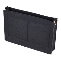 Tascheneinsatz, Filz mit goldenen Messingbeschl&auml;gen, schwarz, 22x18x5 cm, 1 Stck