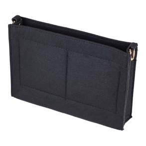 Tascheneinsatz, Filz mit goldenen Messingbeschlägen, schwarz, 22x18x5 cm, 1 Stck