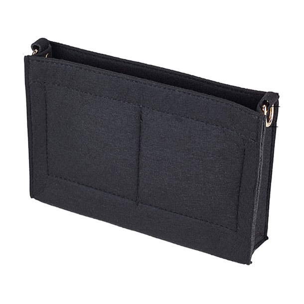 Bag insert, felt with golden brass hardware, black, 22x18x5 cm, 1 pc