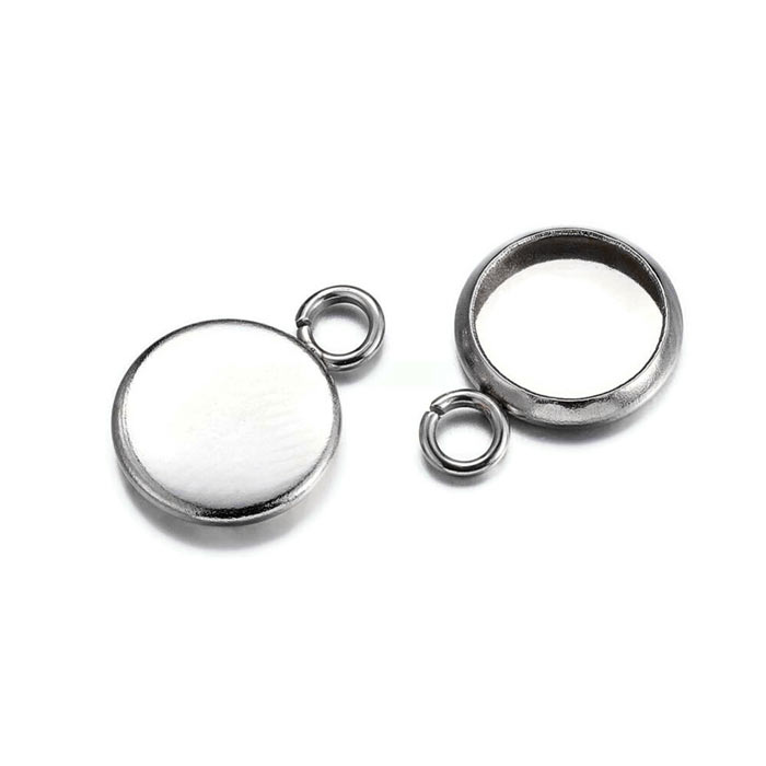 Rahmen/Fassung mit 1 Öse, rund, Stahl, Innendurchmesser 8 mm, 4 Stück