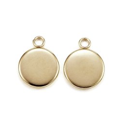 Rahmen/Fassung mit 1 &Ouml;se, rund, vergoldeter Stahl, Innendurchmesser 8 mm, 4 St&uuml;ck