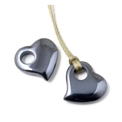 H&auml;matit, Herz-Anh&auml;nger mit gro&szlig;em Loch, 19,5x20mm