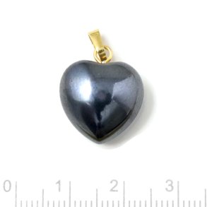 Hmatit, Herz-Anhnger mit Schaube, Messing vergoldet, 18x15 mm