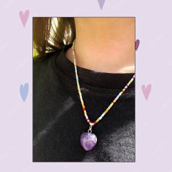 Band-Achat, violett, Herzanhnger mit Schaube, Messing versilbert, 18x15 mm