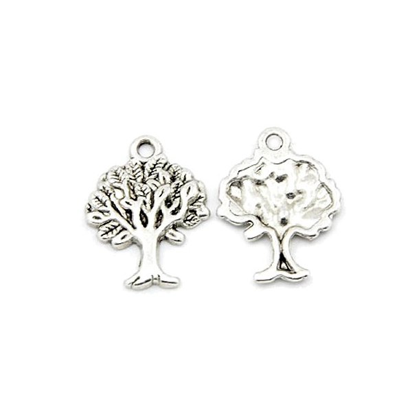 Pendant, Antique silver, tree of life, nickelfree metal, 22x17mm, 2pcs.