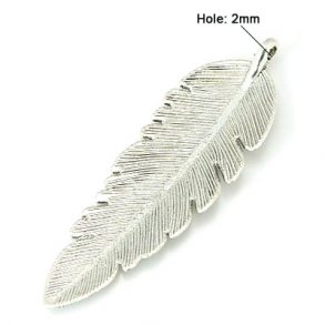 Anhänger, Feder, antik silber, Metall, 56,5x13 mm, 1 Stk