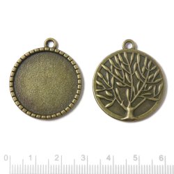 Bilderrahmen mit 1 se, rund mit Klarglas, antik bronze, Auendurchmesser 28 mm, 10 Sets