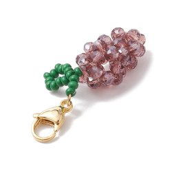 Anhnger, Trauben 5-farben, Kristallperlenfigur, ca. 30x14,5 mm, 5 Stck