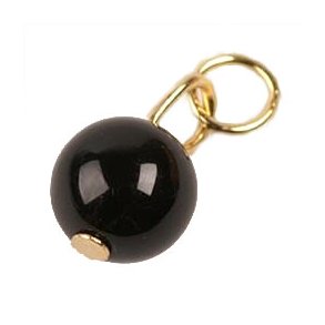 Onyxperle-Anhänger mit vergoldetes Silber anhang. Perlegröße 6 mm, 1 Stk.