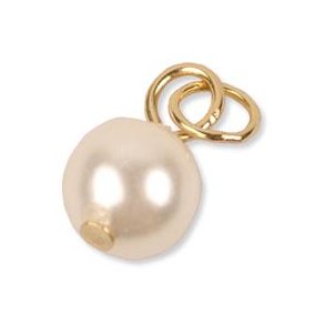 Vergoldeter Anhnger mit weier Shell-pearl, 8 mm, 1 Stk.