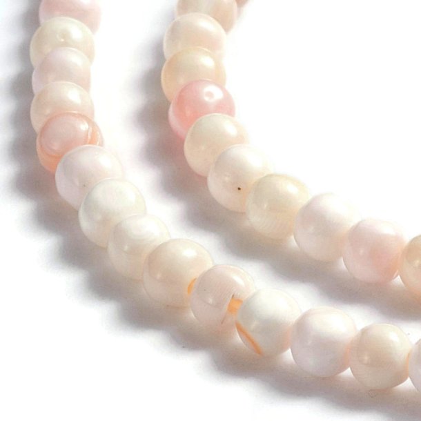 Shell beads, pink shades, round, 3.5mm, 20 pc.