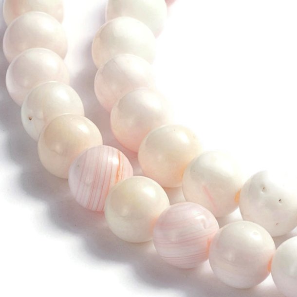 Shell beads, pink shades, round, 5-5.5 mm, hole: 0.5mm 20 pc.