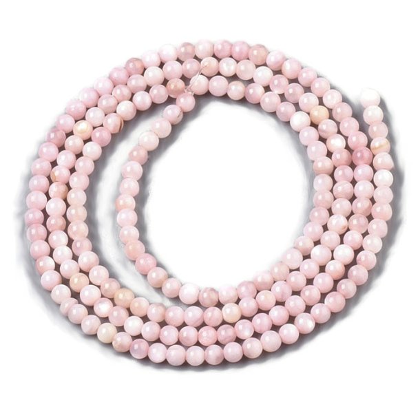 Shell beads, full strand, colored, round, pink, 2.5mm, appx. 185pc