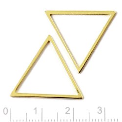 Triangel, flacher Draht, vergoldetes Messing, Seitenl&auml;nge 24mm, 6 Stk.