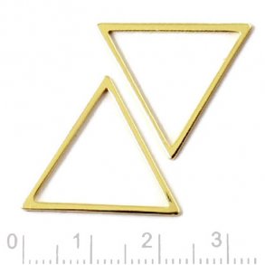 Triangel, flacher Draht, vergoldetes Messing, Seitenlänge 24mm, 6 Stk.