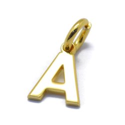 Buchstaben, Anhnger, glnzend, vergoldetes Silber, ca. 9x4-8x0.8 mm, 1 Stk