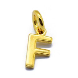 Buchstaben, Anhnger, glnzend, vergoldetes Silber, ca. 9x4-8x0.8 mm, 1 Stk