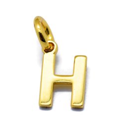 Buchstaben, Anhnger, glnzend, vergoldetes Silber, ca. 9x4-8x0.8 mm, 1 Stk