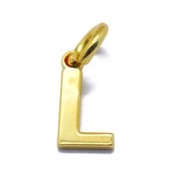 Buchstaben, Anhnger, glnzend, vergoldetes Silber, ca. 9x4-8x0.8 mm, 1 Stk