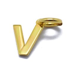Buchstaben, Anhnger, glnzend, vergoldetes Silber, ca. 9x4-8x0.8 mm, 1 Stk