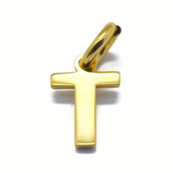 Buchstaben, Anhnger, glnzend, vergoldetes Silber, ca. 9x4-8x0.8 mm, 1 Stk