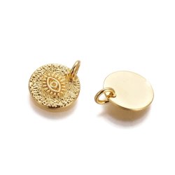 Augenanh&auml;nger mit &Ouml;se, Messing vergoldet, 12x1,5mm, 1 Stk