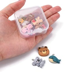 Tieranhnger, Kunststoff, mit Auge, gemischte Farben, 20-27.5x16, 26x6-10.5mm, 10 Stck