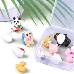 Animal pendants, plastic, with loop, 15-39x15, 26.5X10-23mm, 13 pcs.