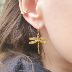 Libellenanh�nger mit �se, 18 Karat vergoldetes Messing, 25x24,5 mm, 2 St�ck