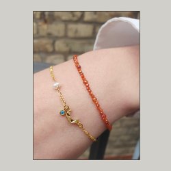 Cubic Zirconia, entire strand, orange-red, faceted, round, A-grade, 3mm, 120pcs