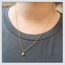 Halskette, Ankerkette, AR35 Saturn, vergoldetes Silber, Draht 0,35 mm, 43,5-46,5 cm