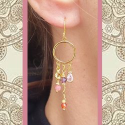 Anh&auml;nger mit 4 geschlossenen &Ouml;sen, vergoldetes silber, 15x12 mm, 2 Stck