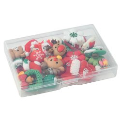 Jule-figurer vedhng, Plastik, med je, 26 forskellige, ca, 20-30x18 mm, 26 stk