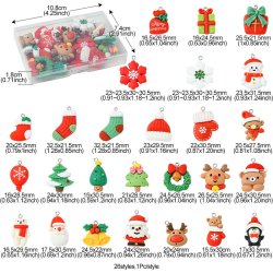 Jule-figurer vedhng, Plastik, med je, 26 forskellige, ca, 20-30x18 mm, 26 stk