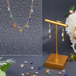 Anhnger, kleine Blume, gemischte Farben, Saatperlen, 10x5,5 mm, 6 Stck