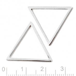 Triangel, flacher Draht, versilbertes Messing, Seitenlänge 24 mm, 6 Stk