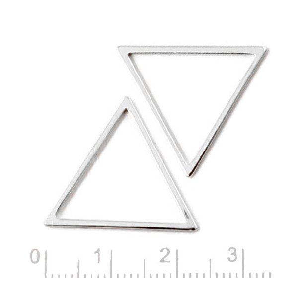 Simple triangle, silvered brass, 24x24x24mm, 6pcs.