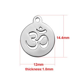 "Ohm"-Charm, Stahl, Platte Breite 12 mm, 1 Stk.