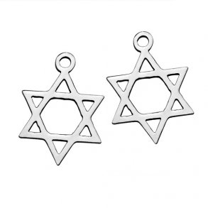 Davidstern, Charm / Anhnger, Edelstahl, 16x12 mm, 2 Stk.