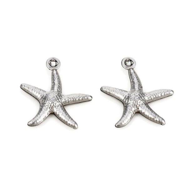Starfish, pendant, steel, 17.5x15 mm, 4 pcs