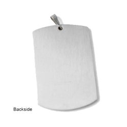 Dog tag, dog tag with pattern and frosted backside, steel, 45x30x3mm, 1pc.