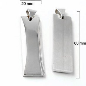 Anhänger, goldbarrenförmig, Edelstahl, 60x20x6 mm, 1 Stk.