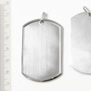 Dog-tag, Metallmarke, Edelstahl, 55x35x2 mm, 1 Stk